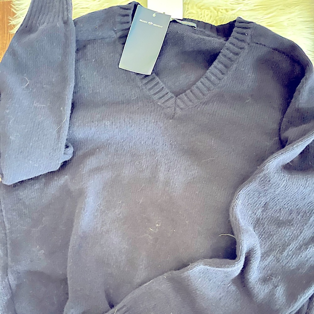 Navy blue pull over sweater/cardigan, long sleeved,brand new-tags still on